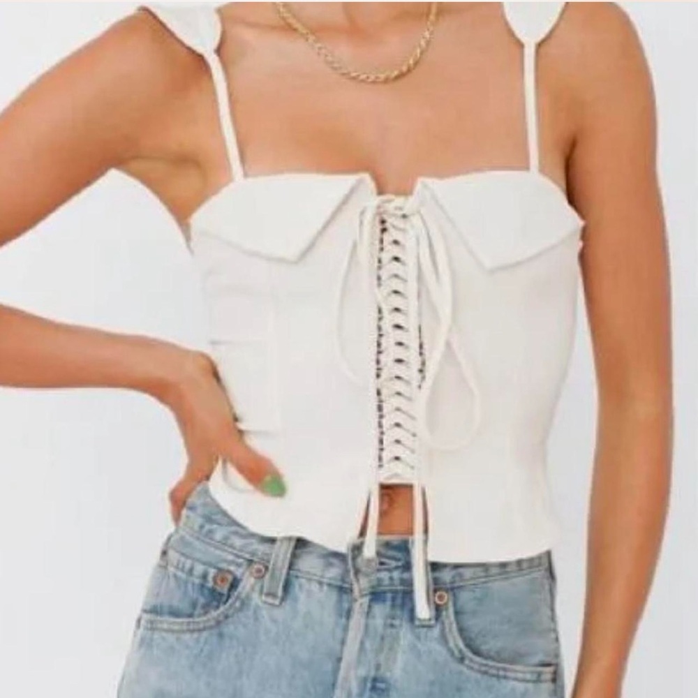 White Sleeveless Bustier Crop Top
